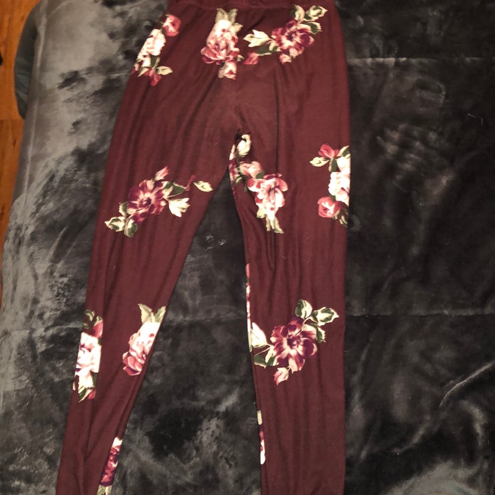 Soft floral leggings high waisted